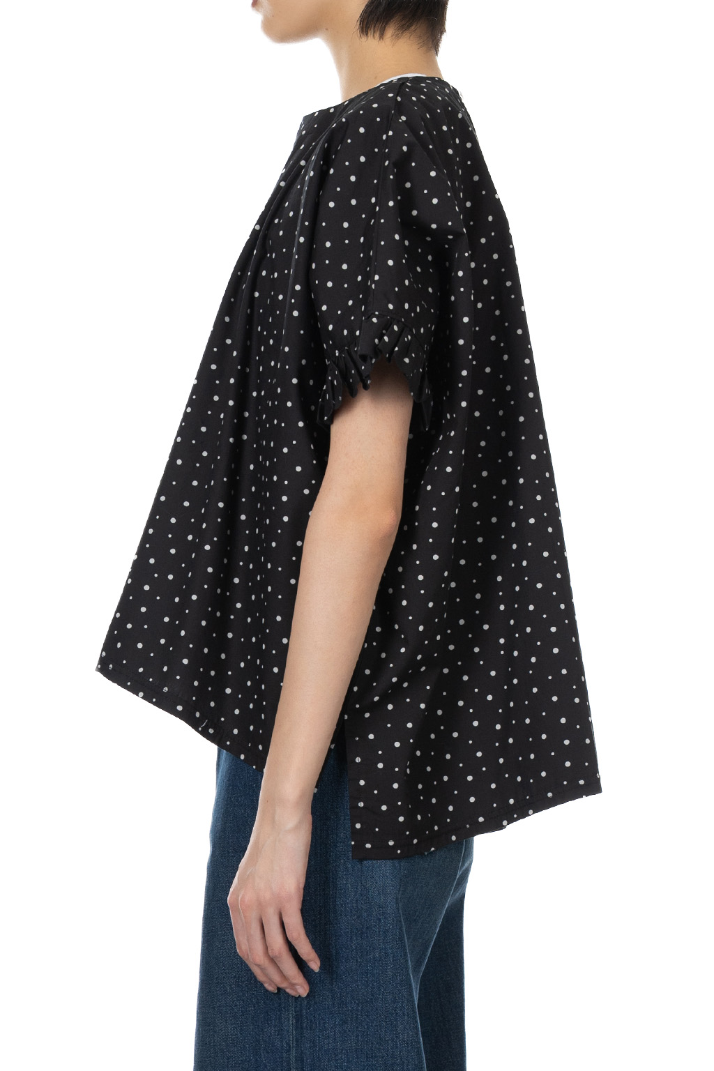 A+koloni - Cotton Broad Print Top - Black