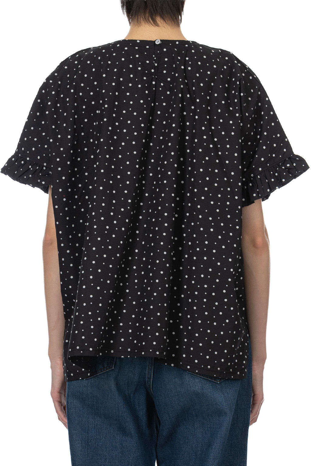 A+koloni - Cotton Broad Print Top - Black