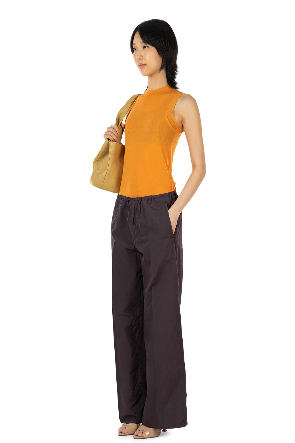 AURALEE - Garment-Dyed Finx Shuttle Weather Drawstring Pants - Dark Brown