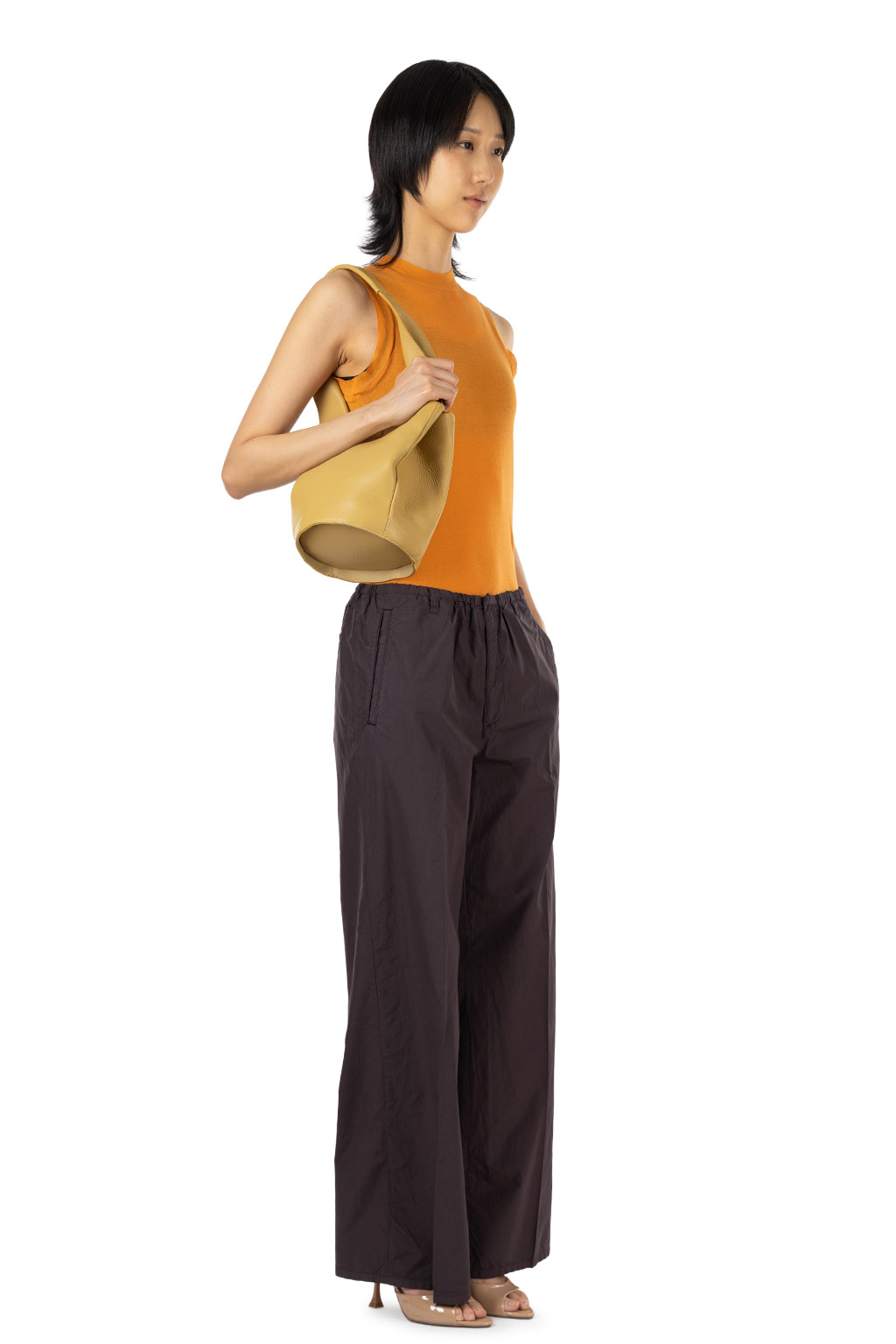 AURALEE - Garment-Dyed Finx Shuttle Weather Drawstring Pants - Dark Brown