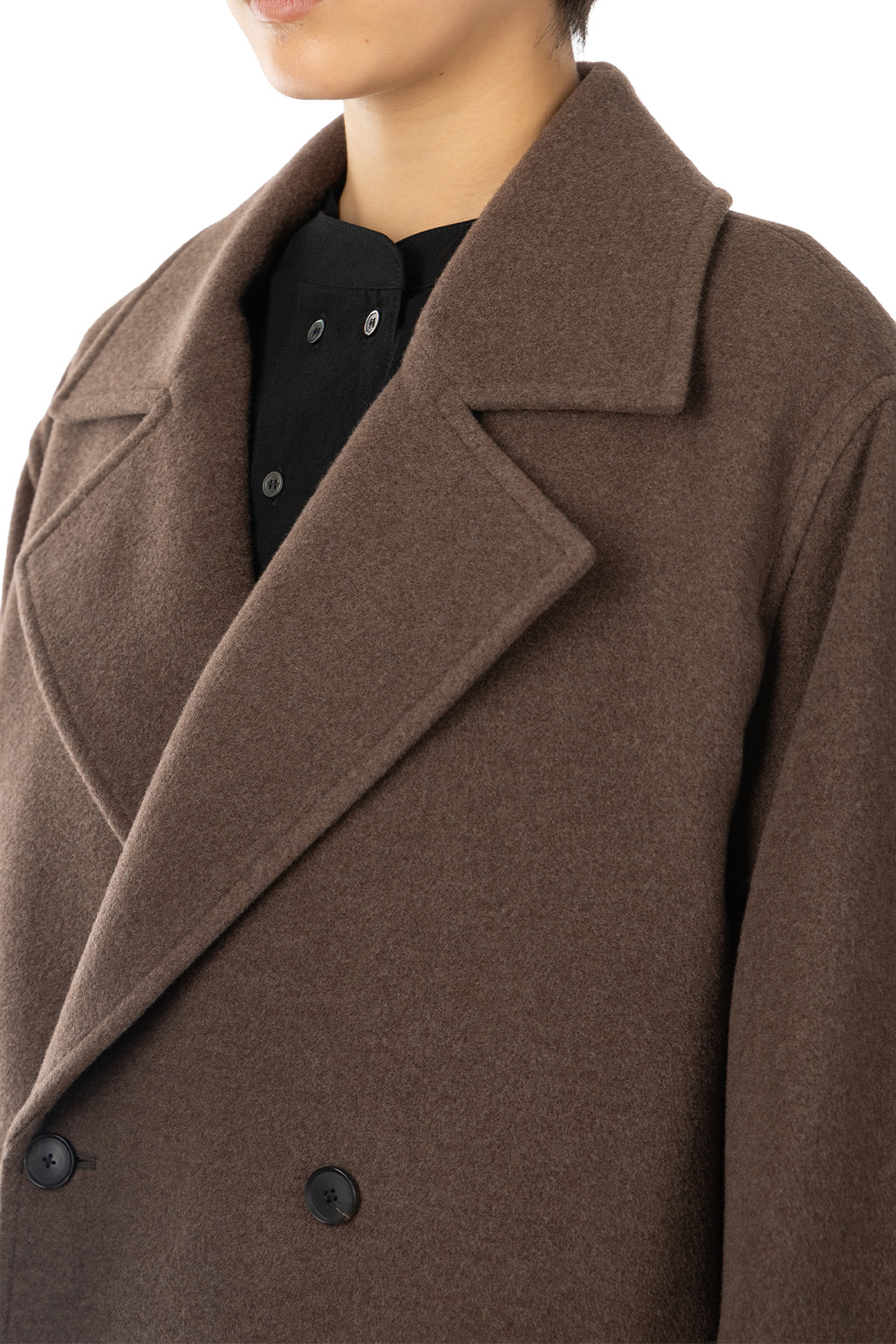 AURALEE - Super Fine Wool Mosser Chesterfield Coat - Top Brown