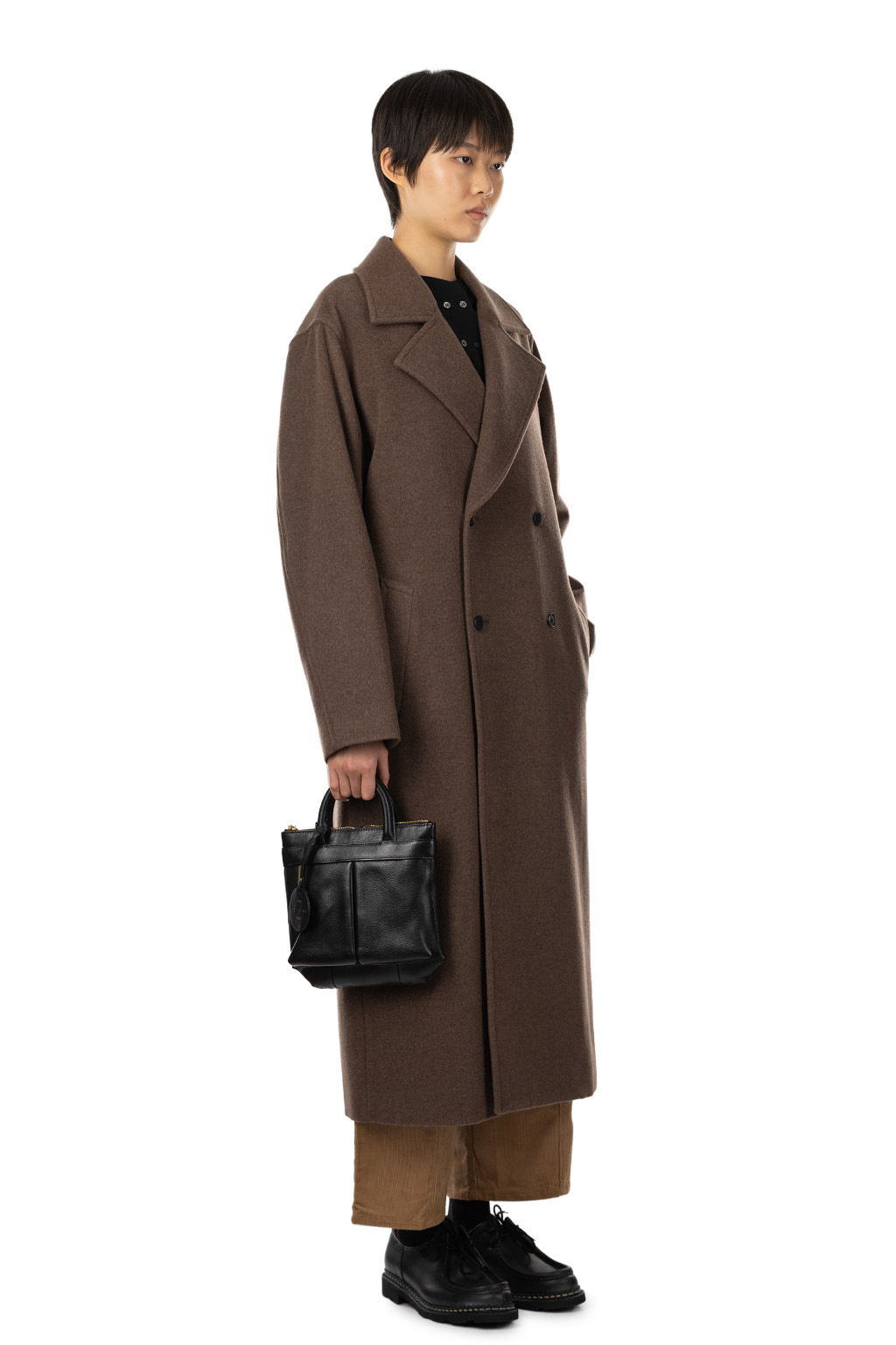 AURALEE - Super Fine Wool Mosser Chesterfield Coat - Top Brown