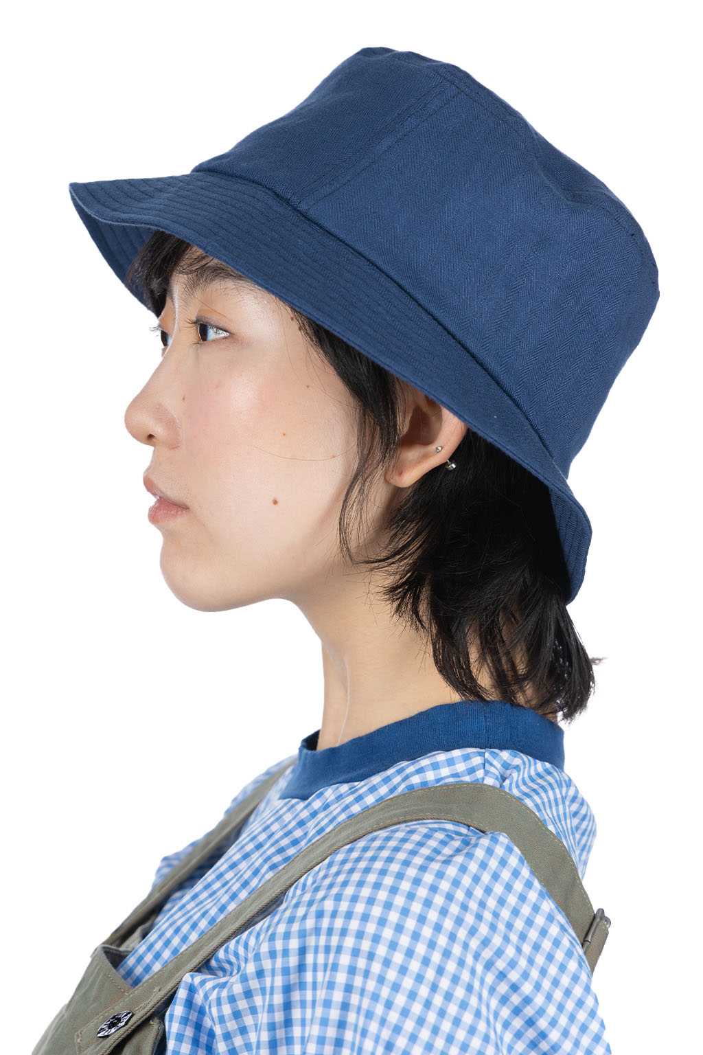 Cableami - Linen Herringbone Bucket Hat - Indigo