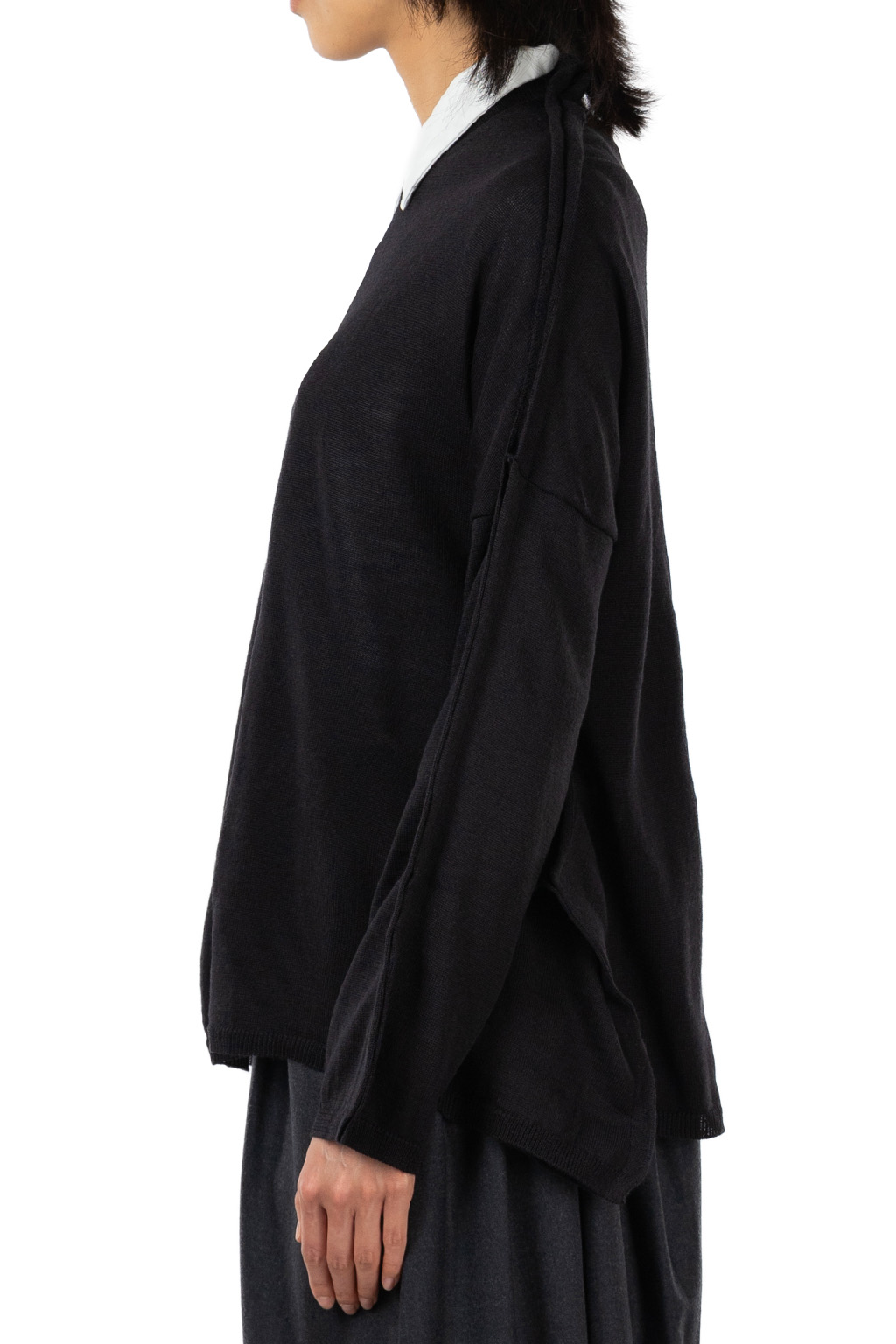 Comme Des Garcons Comme Des Garcons  - Crew Neck Acrylic Wool Jersey Sweater - Black