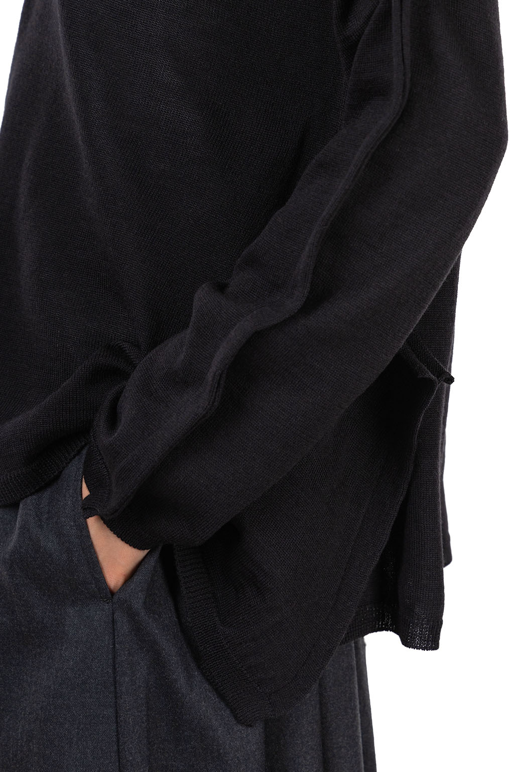Comme Des Garcons Comme Des Garcons  - Crew Neck Acrylic Wool Jersey Sweater - Black
