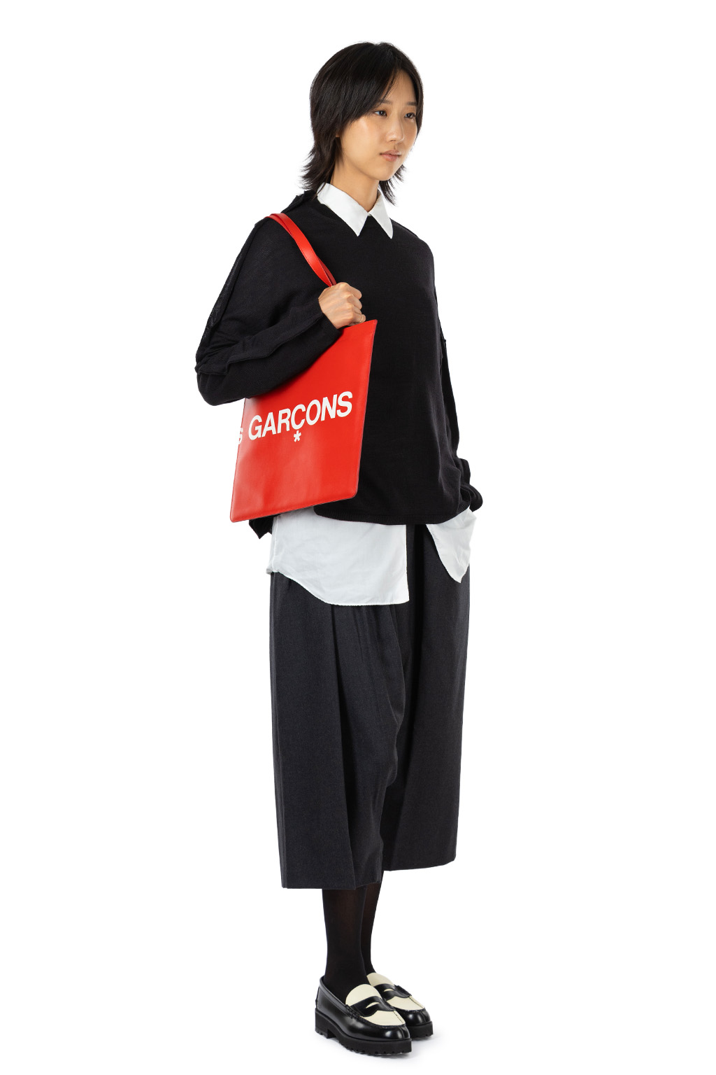Comme Des Garcons Comme Des Garcons  - Crew Neck Acrylic Wool Jersey Sweater - Black