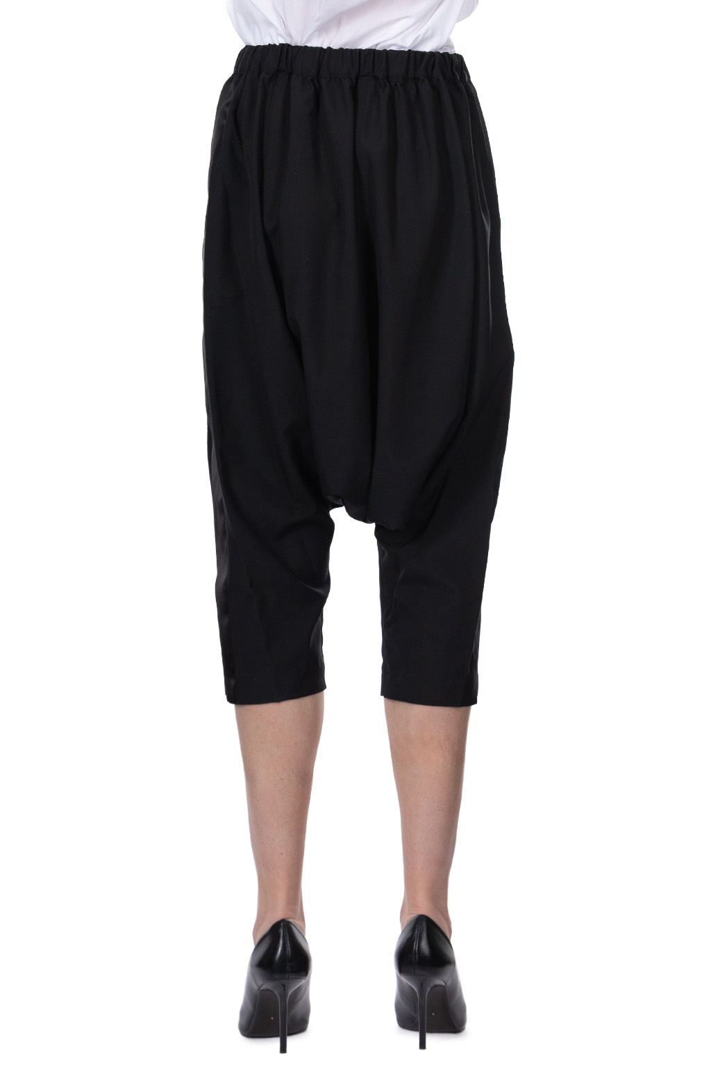 Comme Des Garcons Comme Des Garcons  - Drop-Crotch Cropped Pants - Black x Black