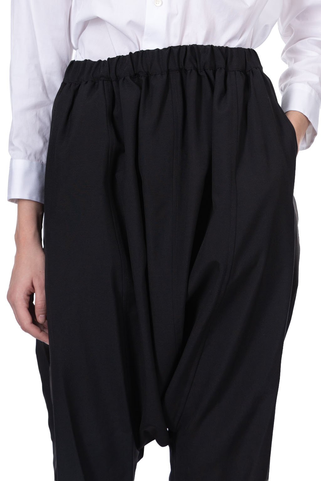 Comme Des Garcons Comme Des Garcons  - Drop-Crotch Cropped Pants - Black x Black