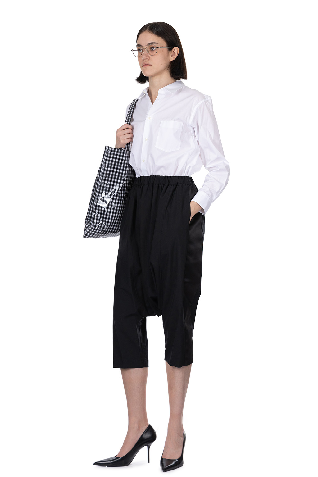 Comme Des Garcons Comme Des Garcons  - Drop-Crotch Cropped Pants - Black x Black