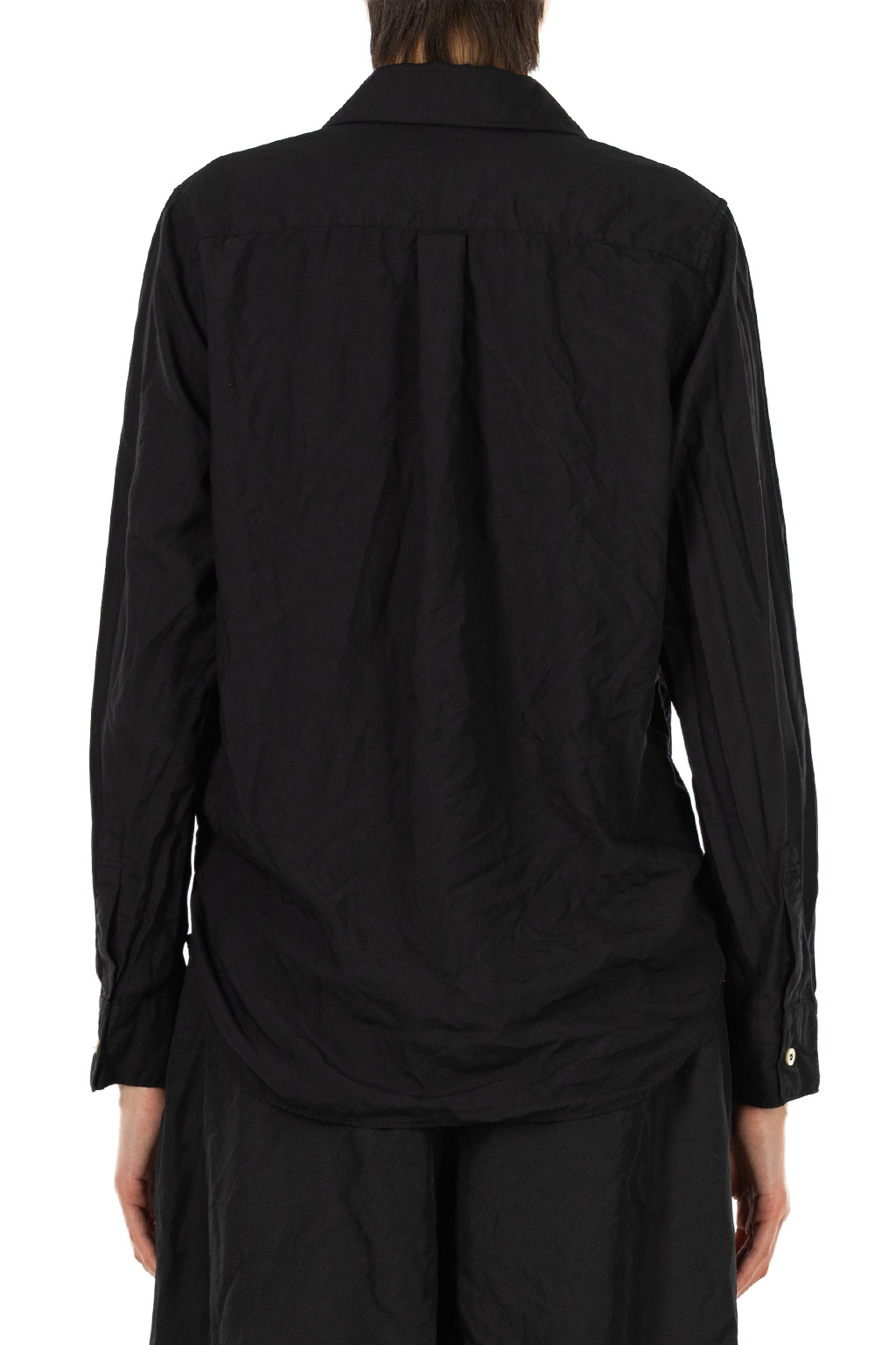 Comme Des Garcons Comme Des Garcons  - Round Collar Front Tie Shirt- Black