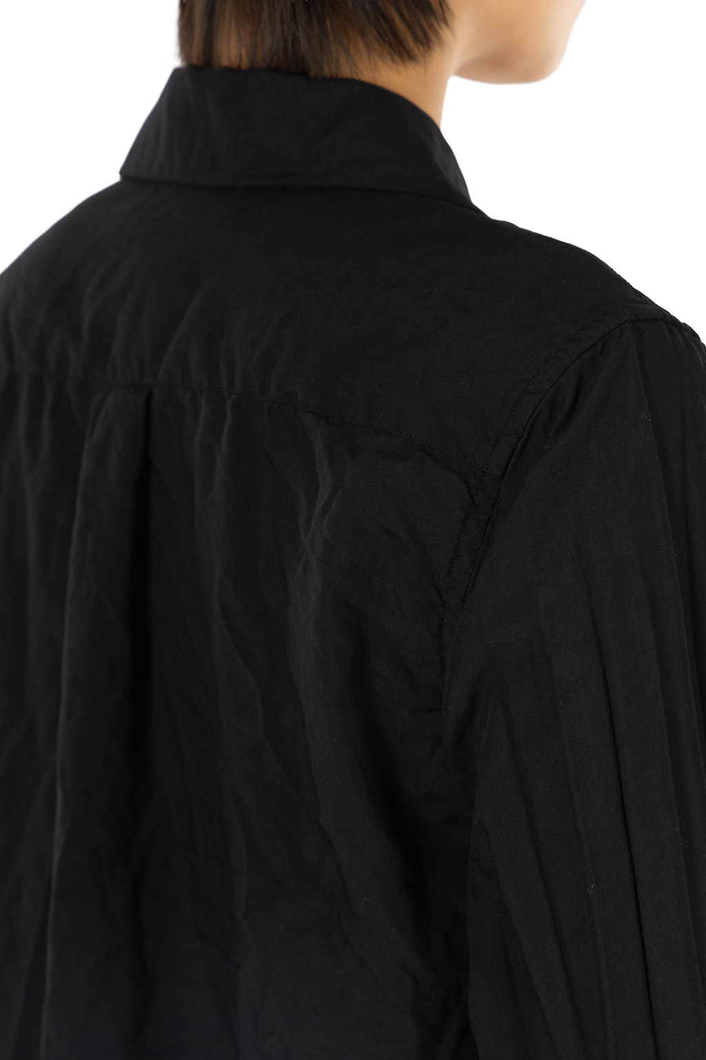 Comme Des Garcons Comme Des Garcons  - Round Collar Front Tie Shirt- Black
