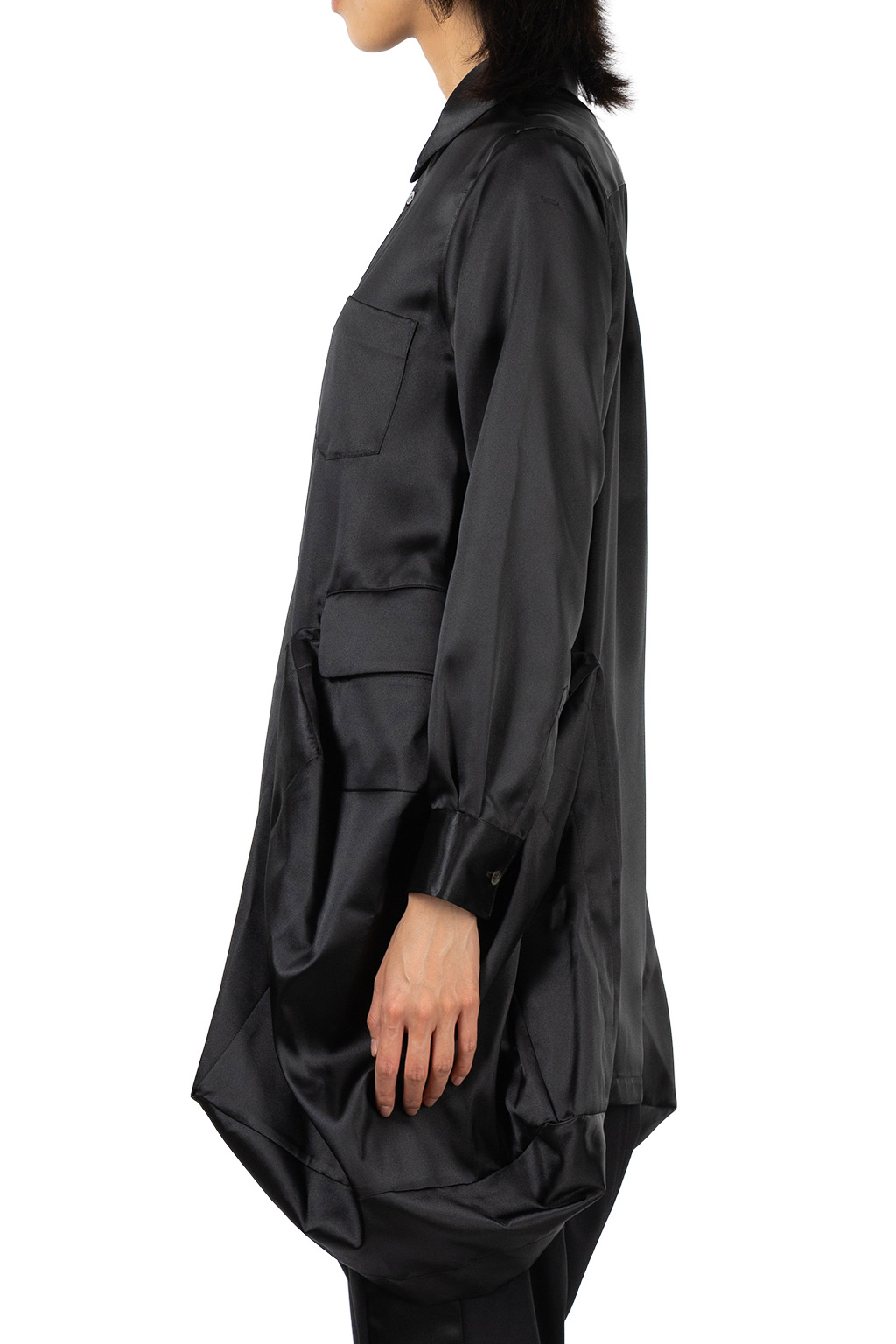 Comme Des Garcons Comme Des Garcons  - Satin Long Shirt - Black