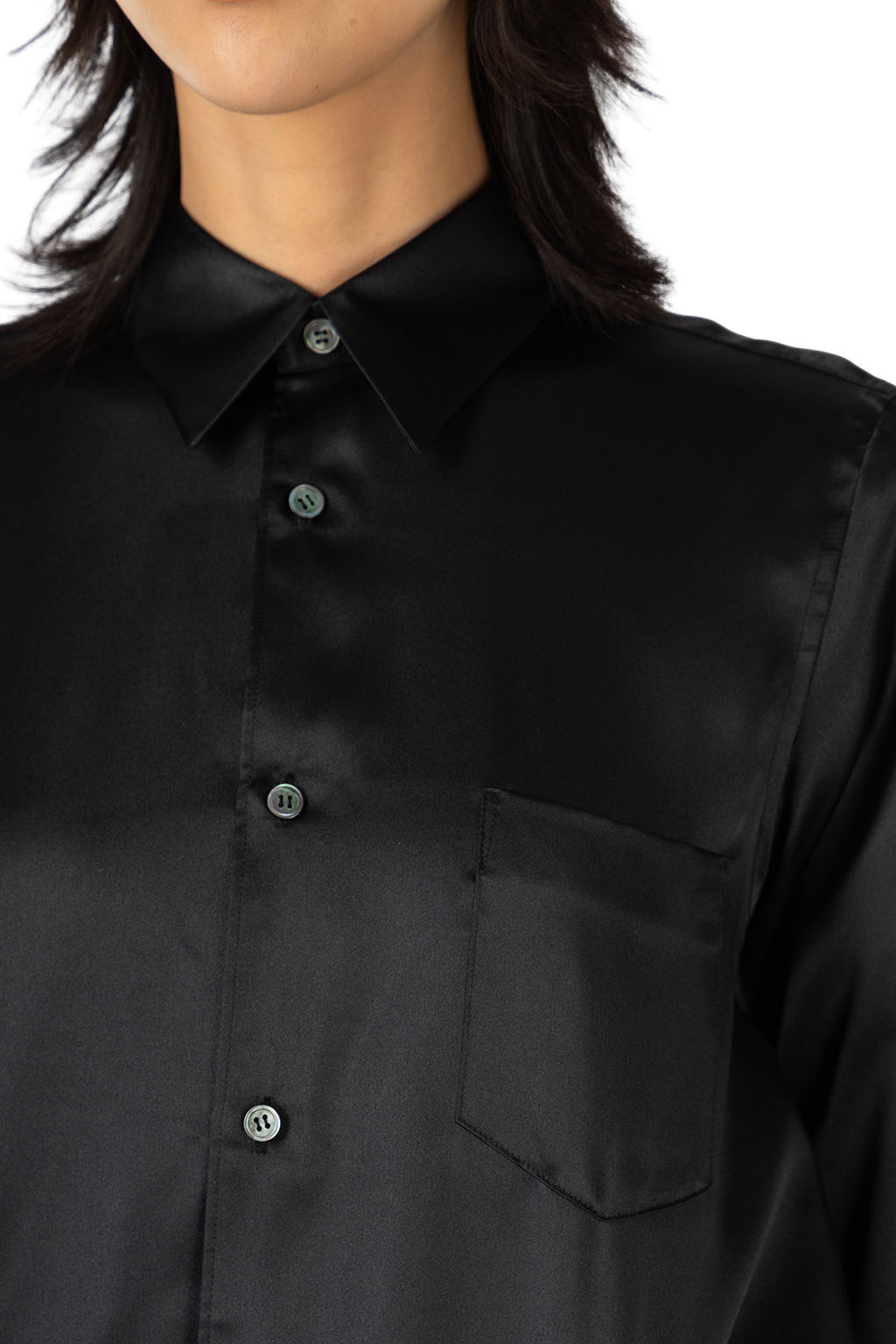 Comme Des Garcons Comme Des Garcons  - Satin Long Shirt - Black