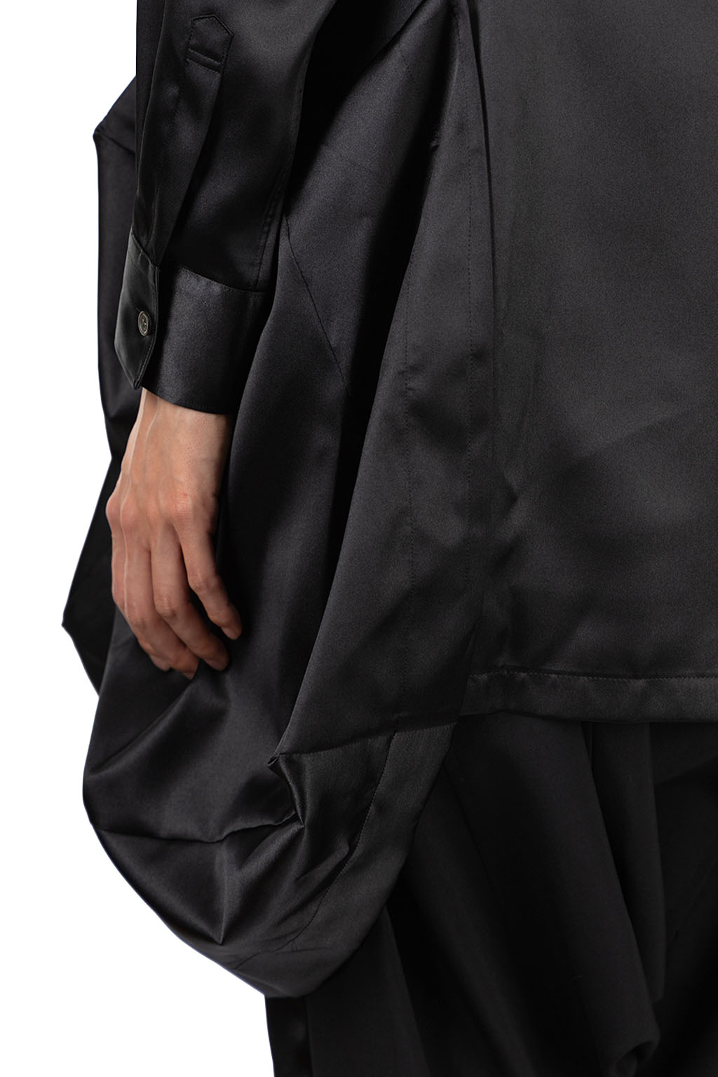 Comme Des Garcons Comme Des Garcons  - Satin Long Shirt - Black