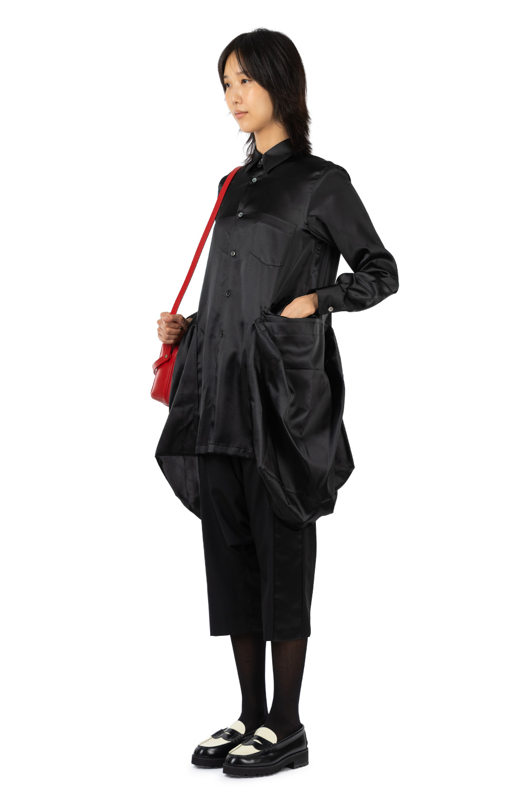 Comme Des Garcons Comme Des Garcons  - Satin Long Shirt - Black