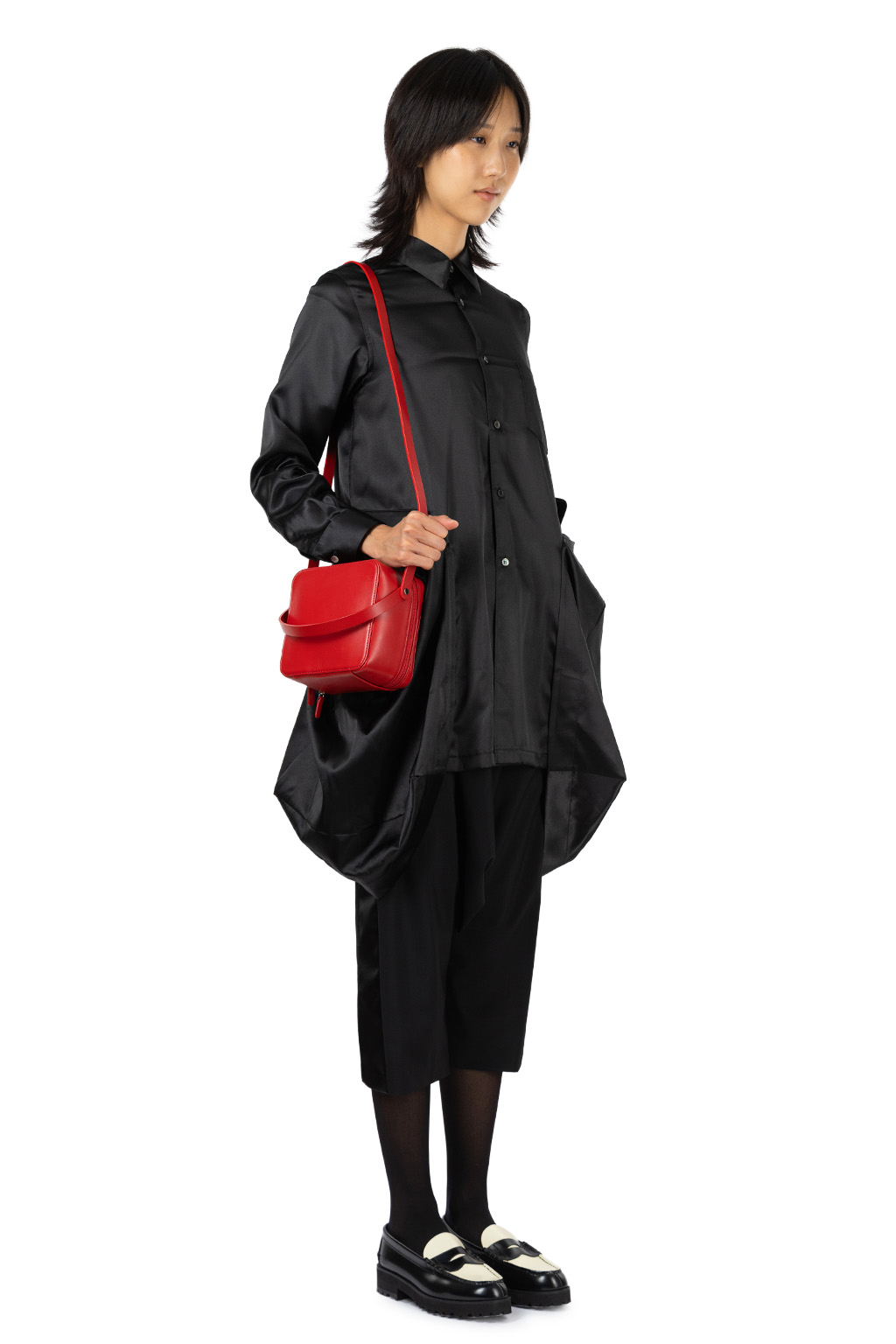Comme Des Garcons Comme Des Garcons  - Satin Long Shirt - Black