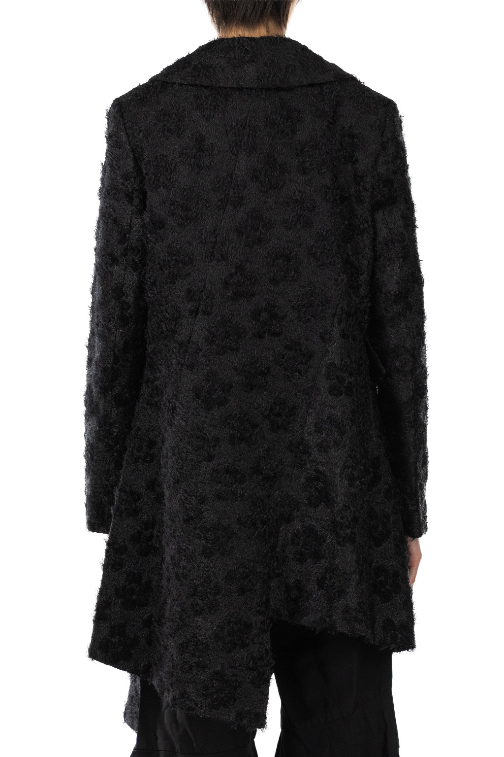 Comme Des Garcons Comme Des Garcons  - Textured Floral Jacquard Coat - Black
