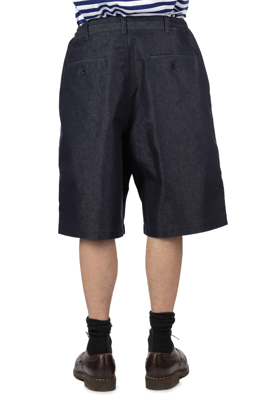Comme Des Garcons Homme - Cotton Denim Shorts - Navy White