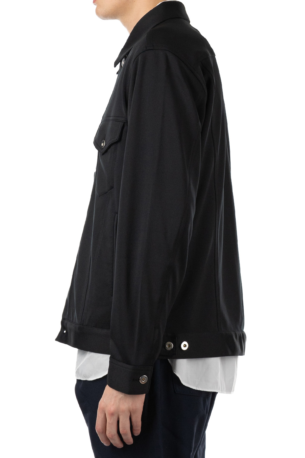 Comme Des Garcons Homme Deux - Black Trucker Style Jacket - Black