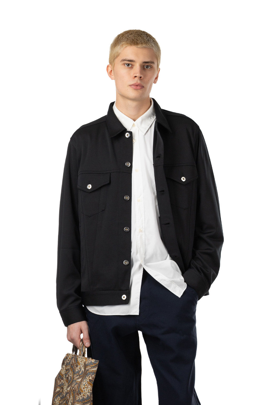 Comme Des Garcons Homme Deux - Black Trucker Style Jacket - Black