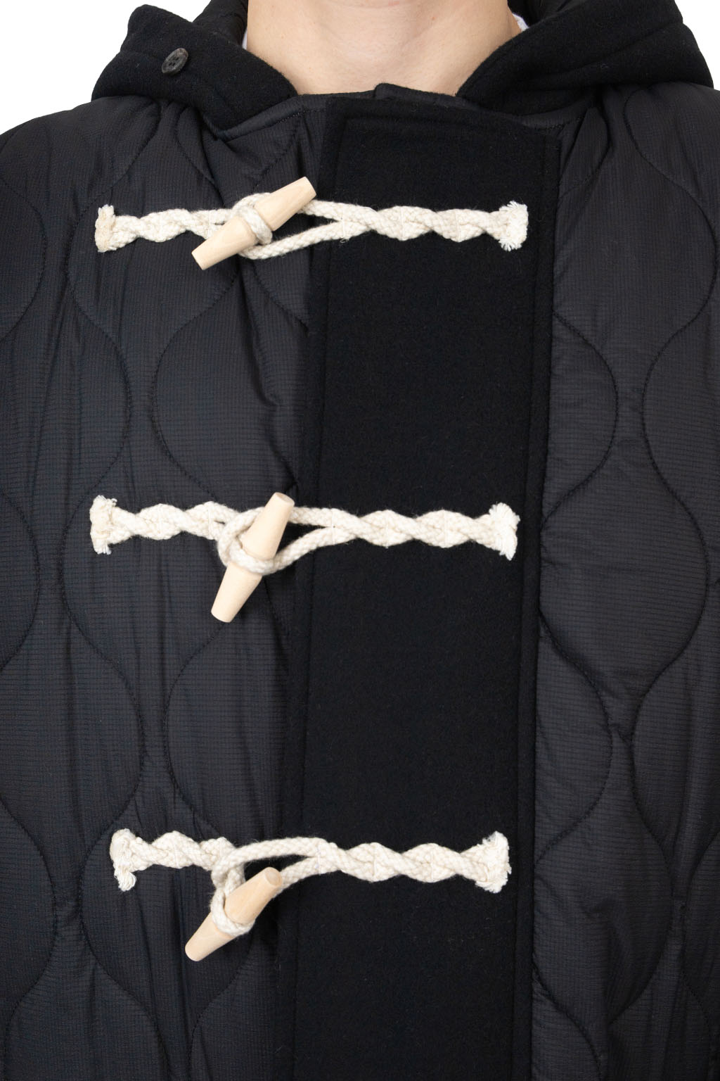 Comme Des Garcons Homme - Wool Melton x Nylon Rip Quilted - Black