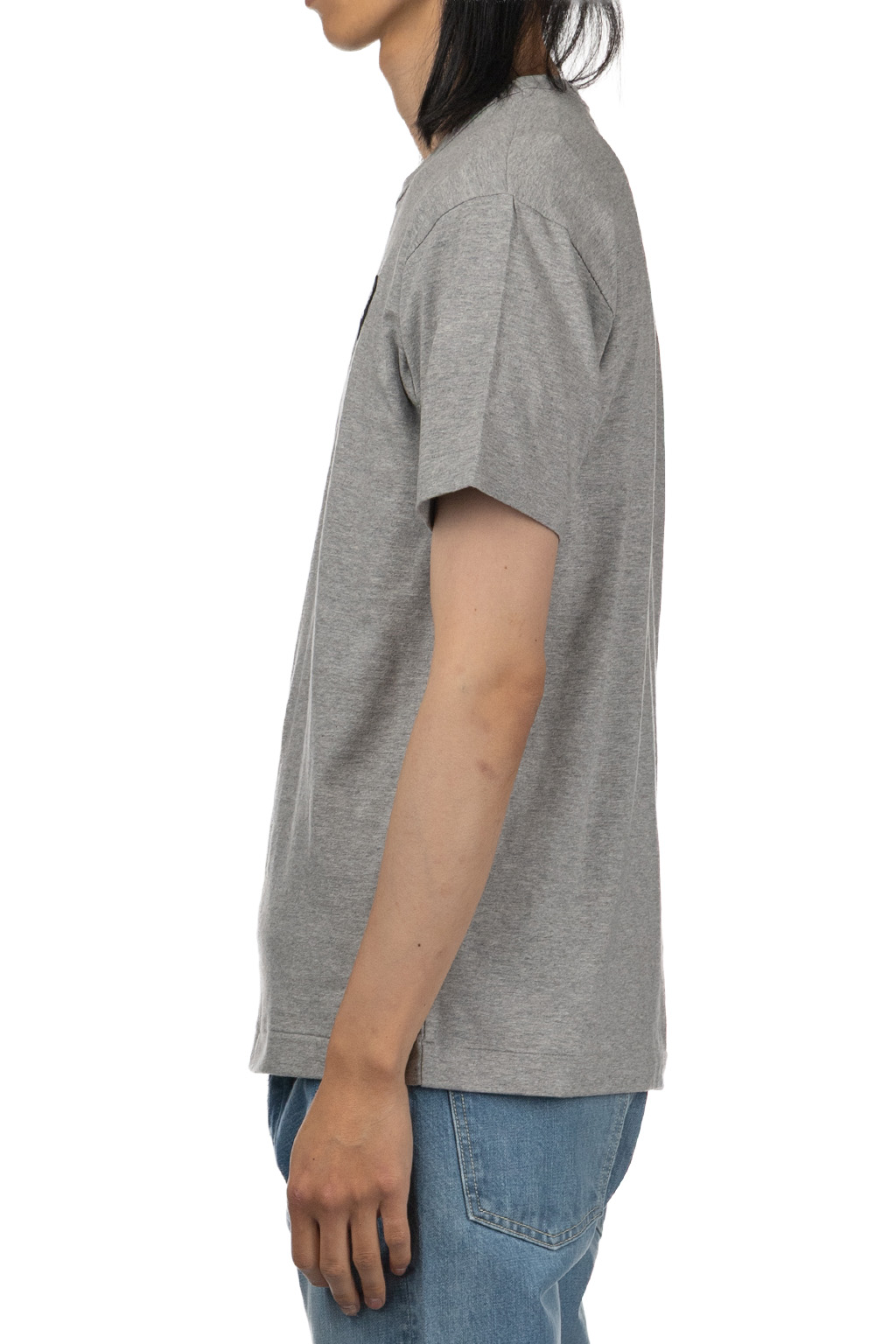 Comme Des Garcons Play Unisex Double Black Heart T-Shirt - Grey