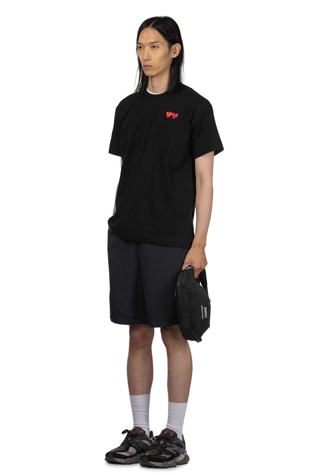 Comme Des Garcons Play - Men's Double Heart T-Shirt - Black