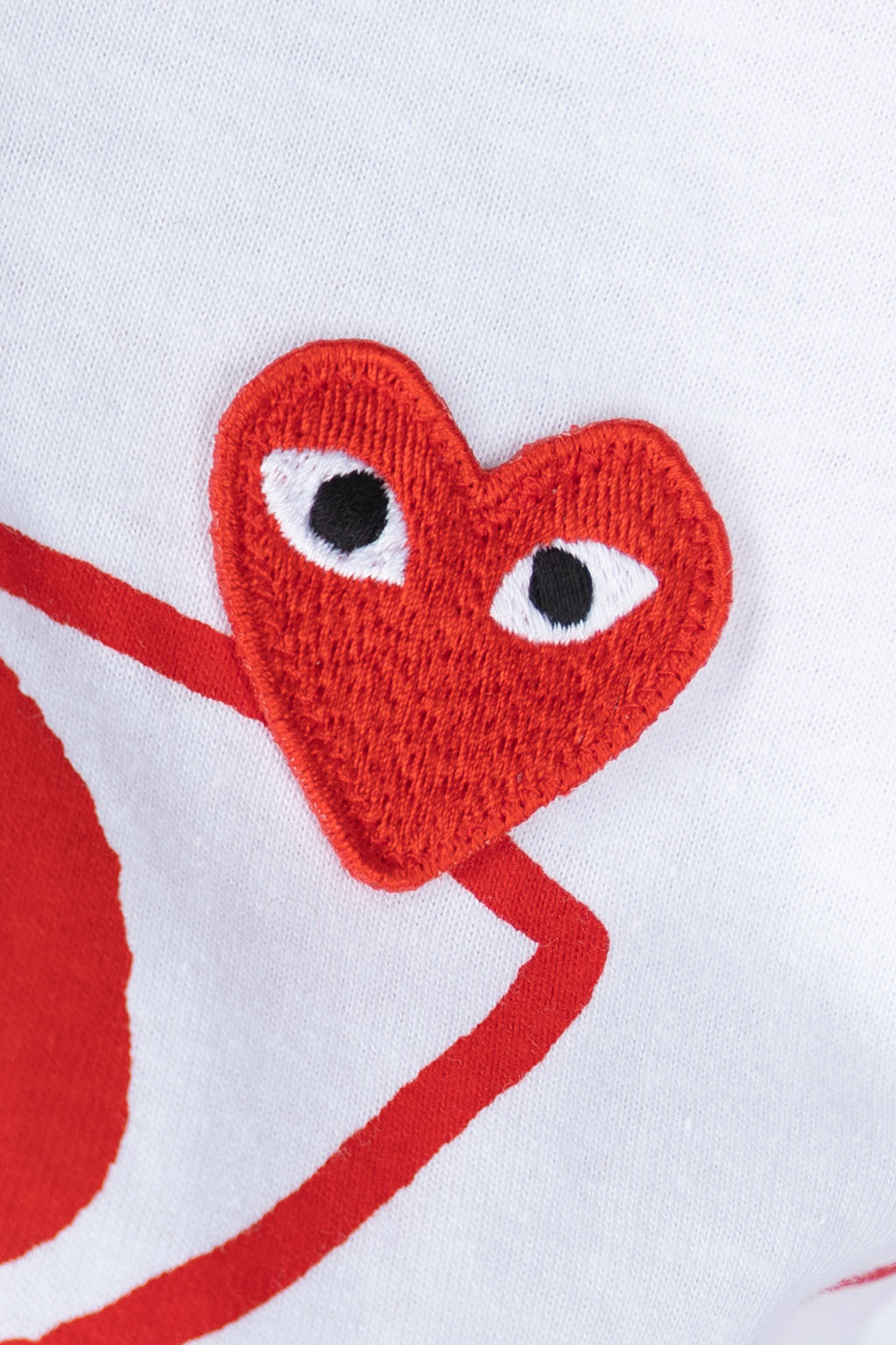 Comme Des Garcons Play - Men's Red Heart T-Shirt - White