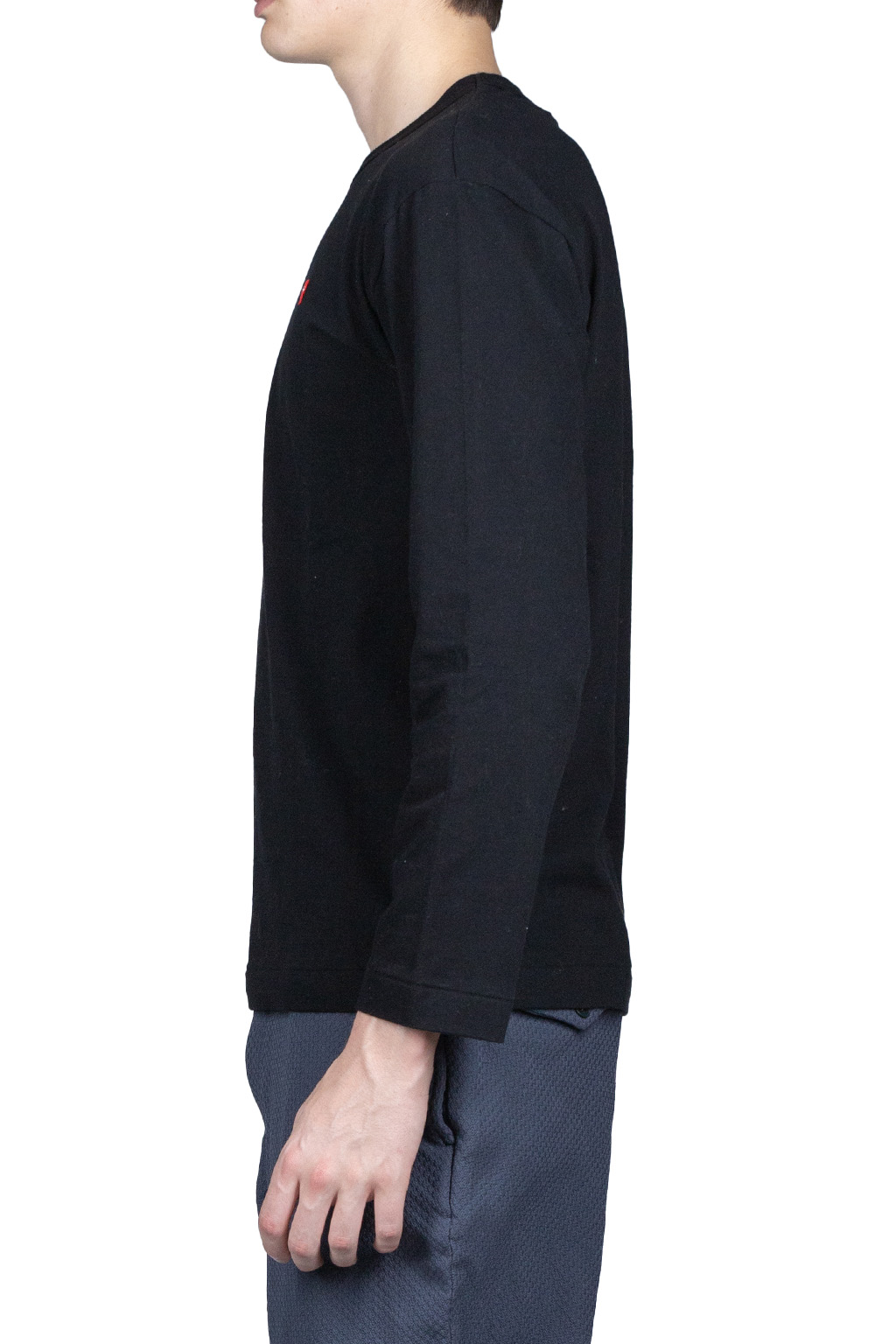 Comme Des Garcons Play Unisex Small Red Heart LS T-Shirt - Black