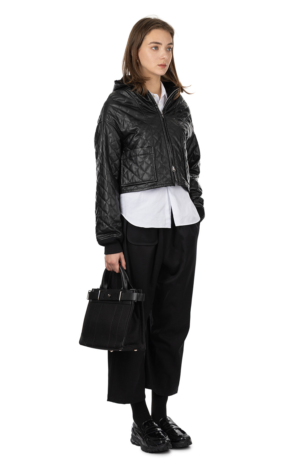 Comme Des Garcons Comme Des Garcons  - Cropped Quilted Bomber Jacket - Black