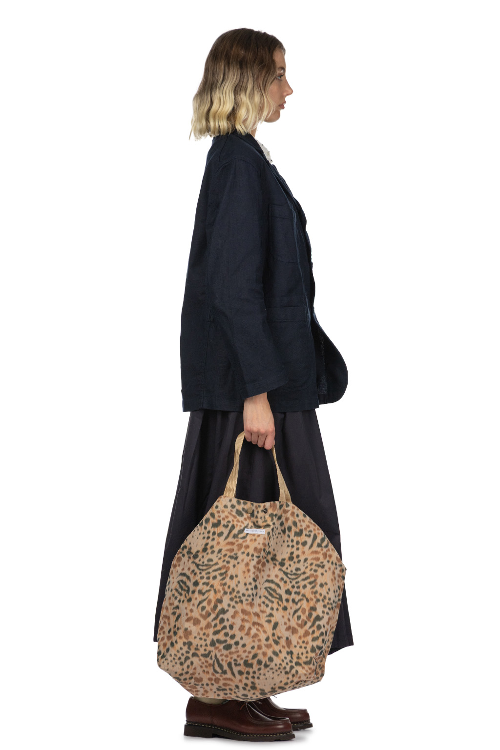 Engineered Garments - Carry All Tote Reversible - Brown Polyester Leopard Print