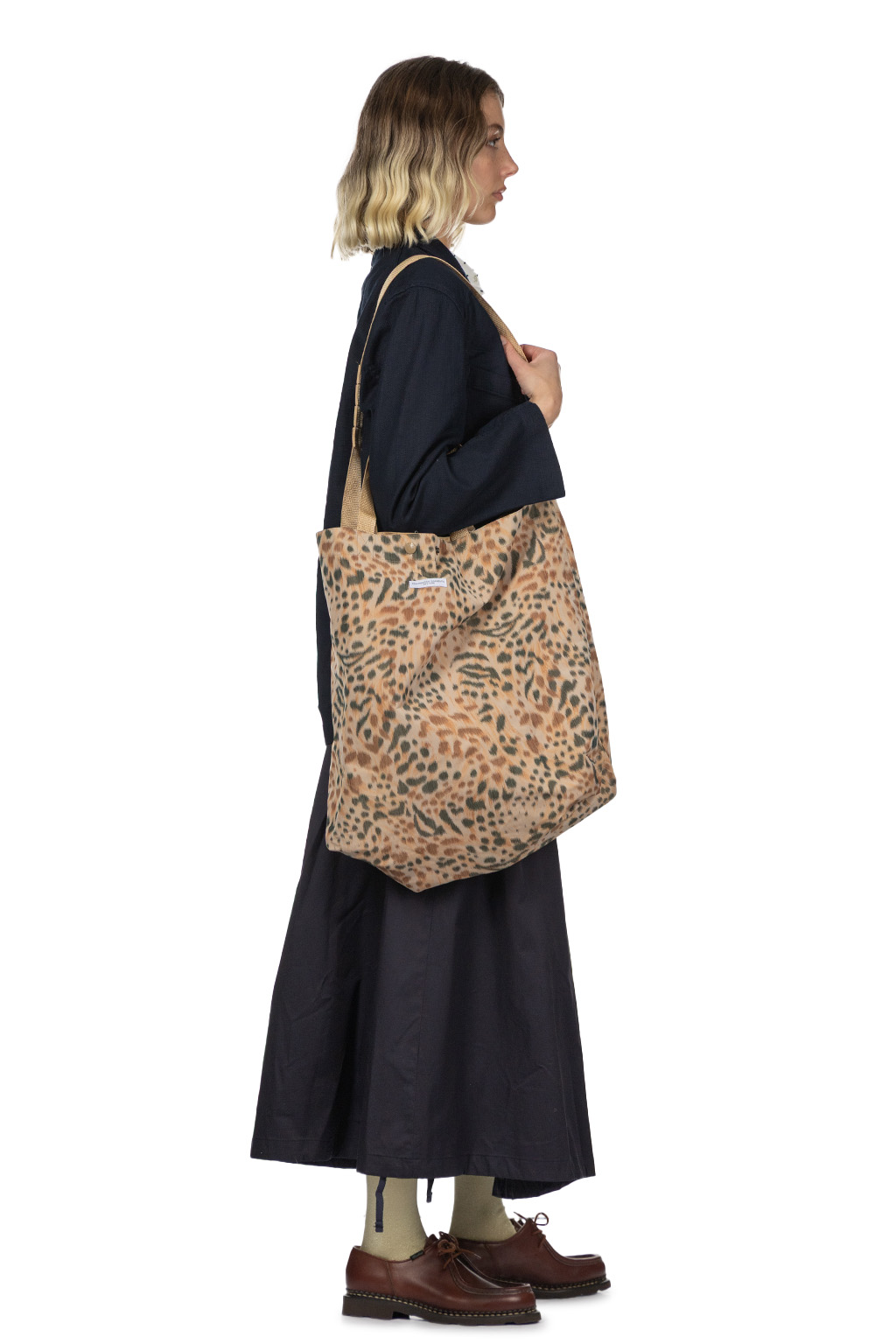 Engineered Garments - Carry All Tote Reversible - Brown Polyester Leopard Print