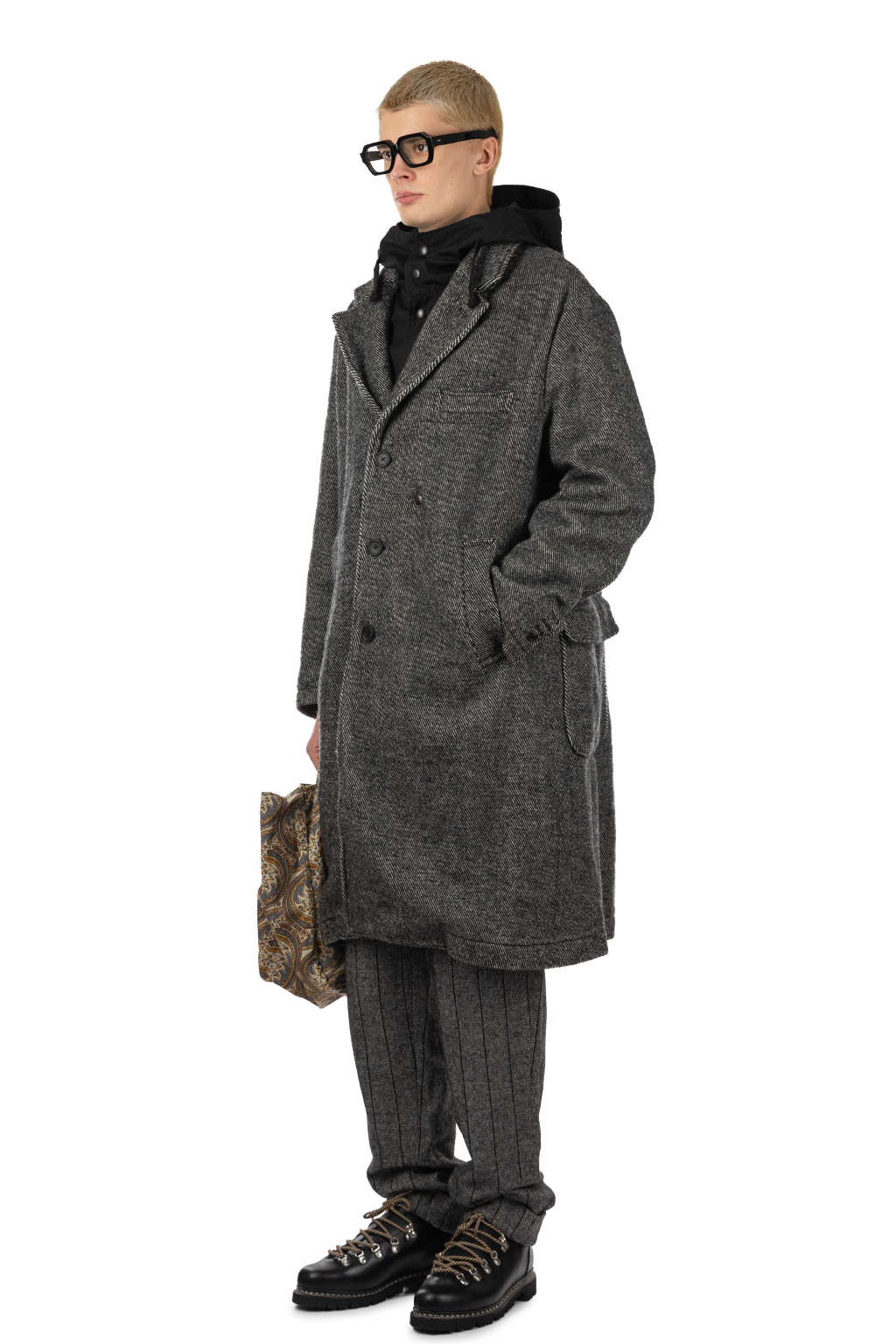 Engineered Garments - Chester Coat - Black Wool Shaggy Twill