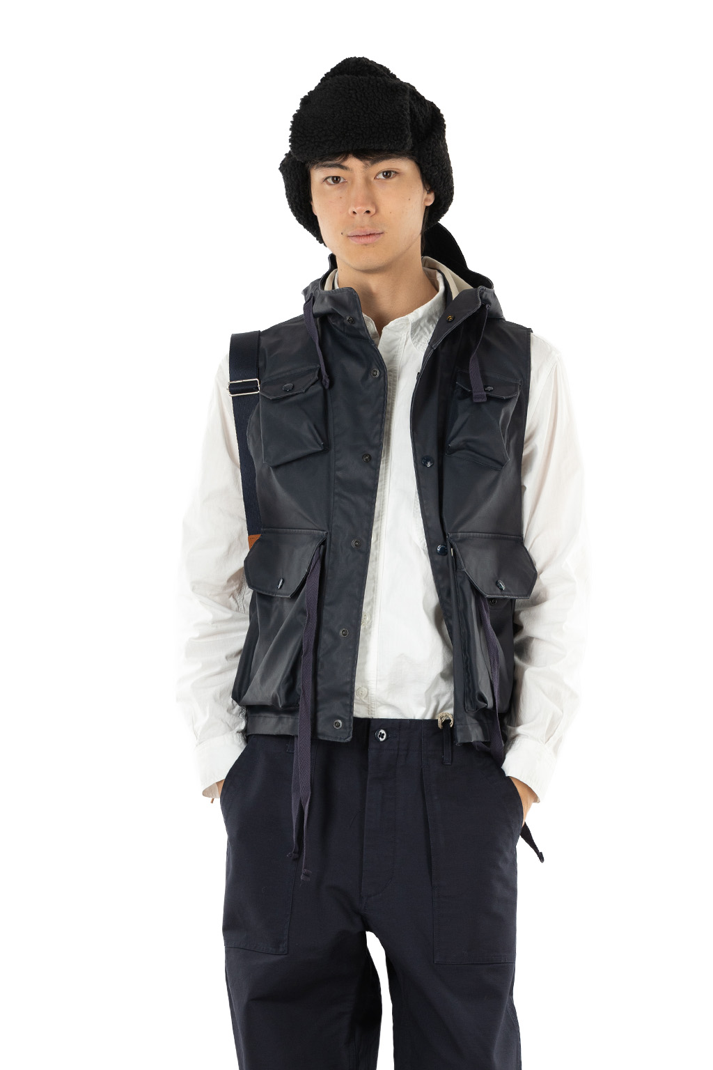 Engineered Garments - Field Vest - Dk.Navy Polyester Coated Cloth