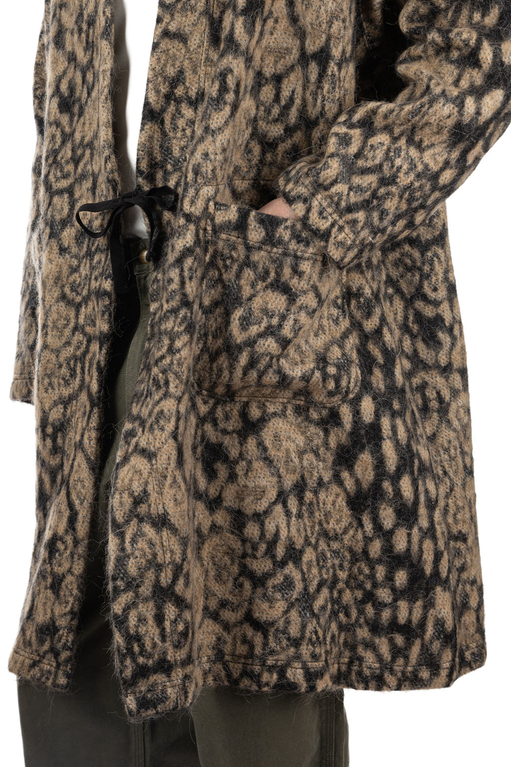 Engineered Garments - Knit Robe - Brown Wool Poly Leopard Jacquard