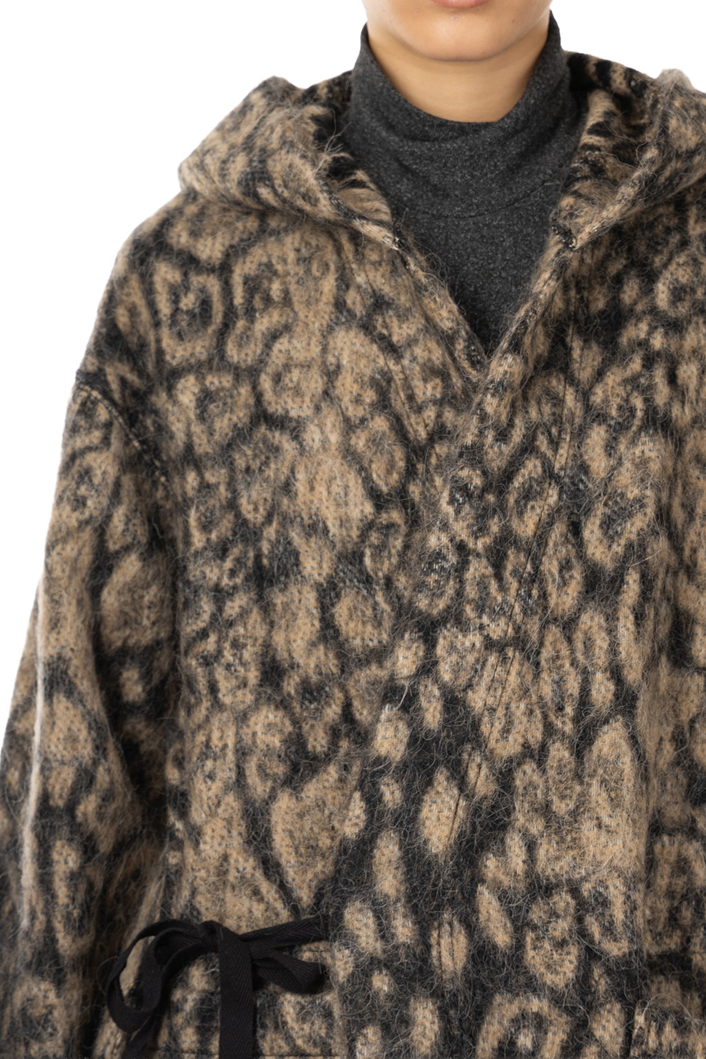 Engineered Garments - Knit Robe - Brown Wool Poly Leopard Jacquard