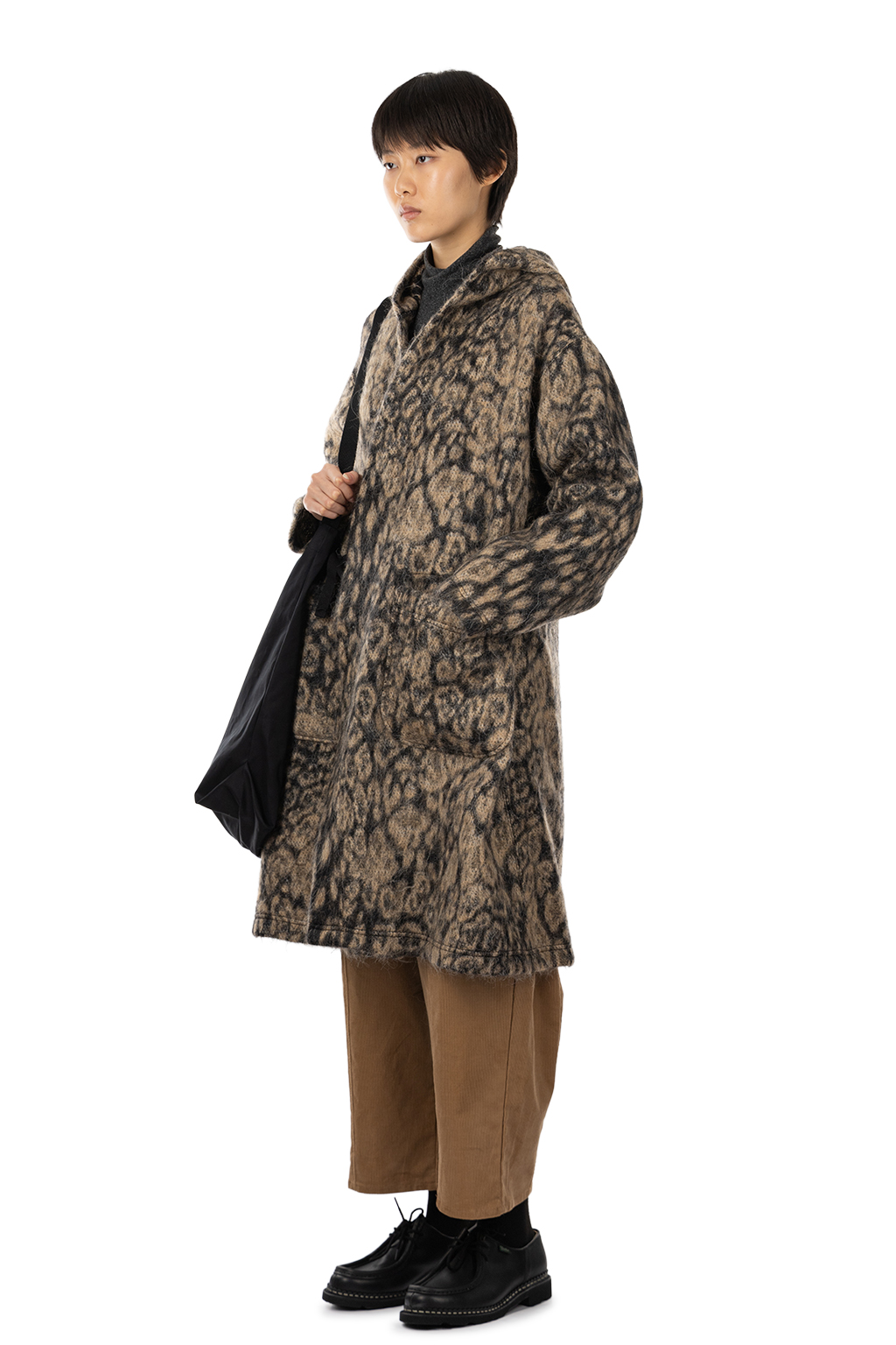 Engineered Garments - Knit Robe - Brown Wool Poly Leopard Jacquard