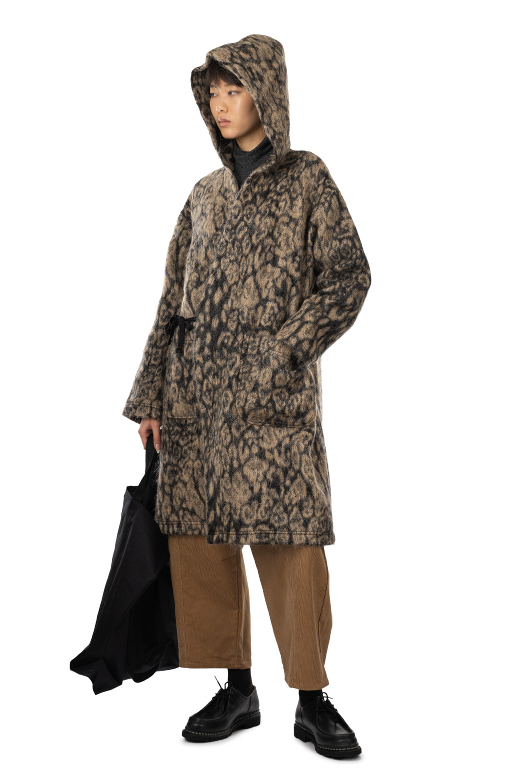 Engineered Garments - Knit Robe - Brown Wool Poly Leopard Jacquard