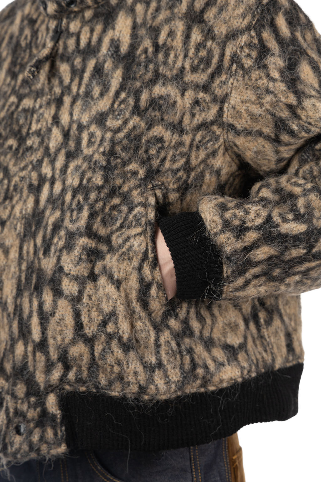 Engineered Garments - LL Jacket - Brown Wool Poly Leopard Jacquard