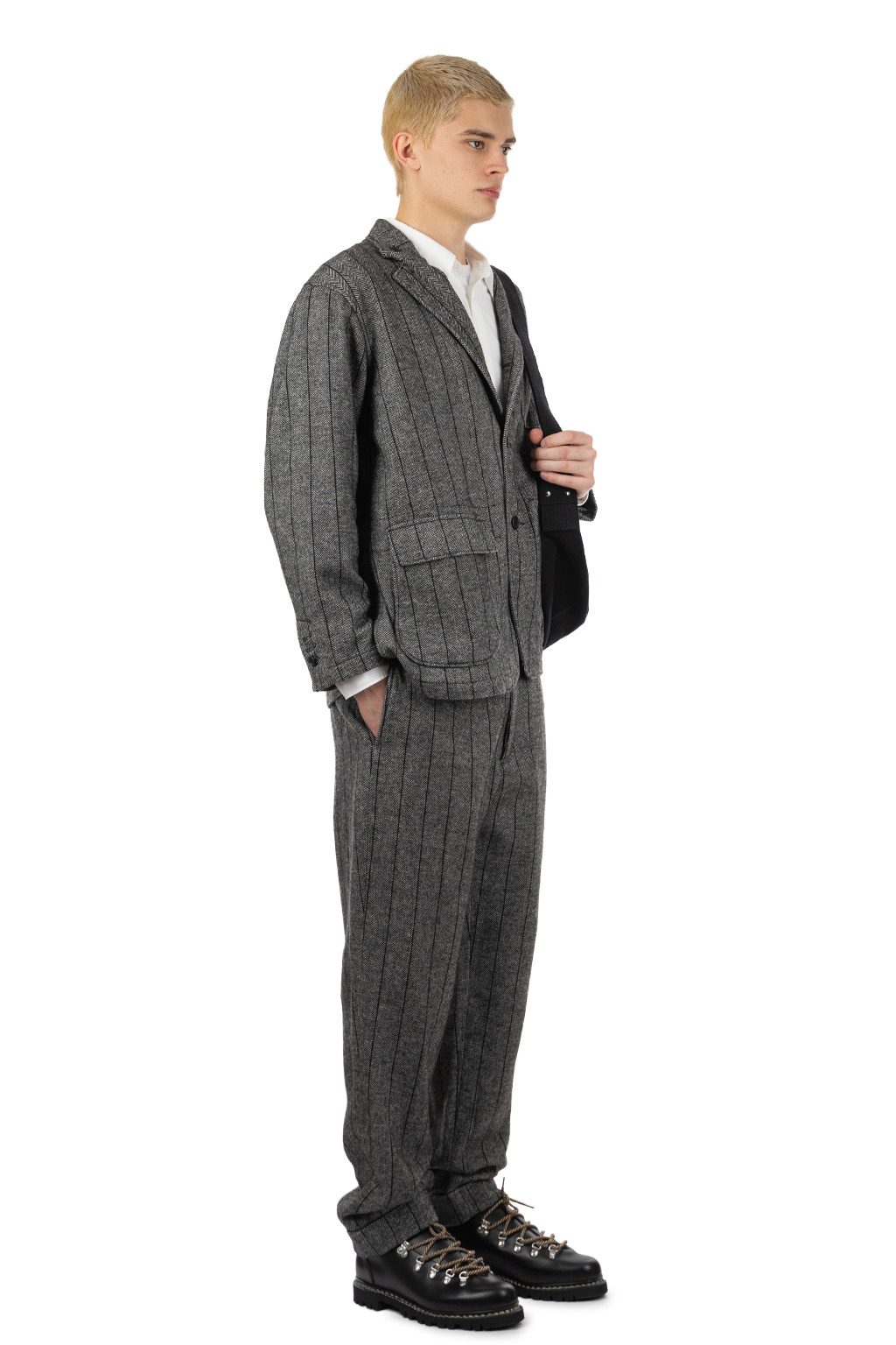 Engineered Garments - Loiter Jacket - Dk.Grey Wool Striped HB