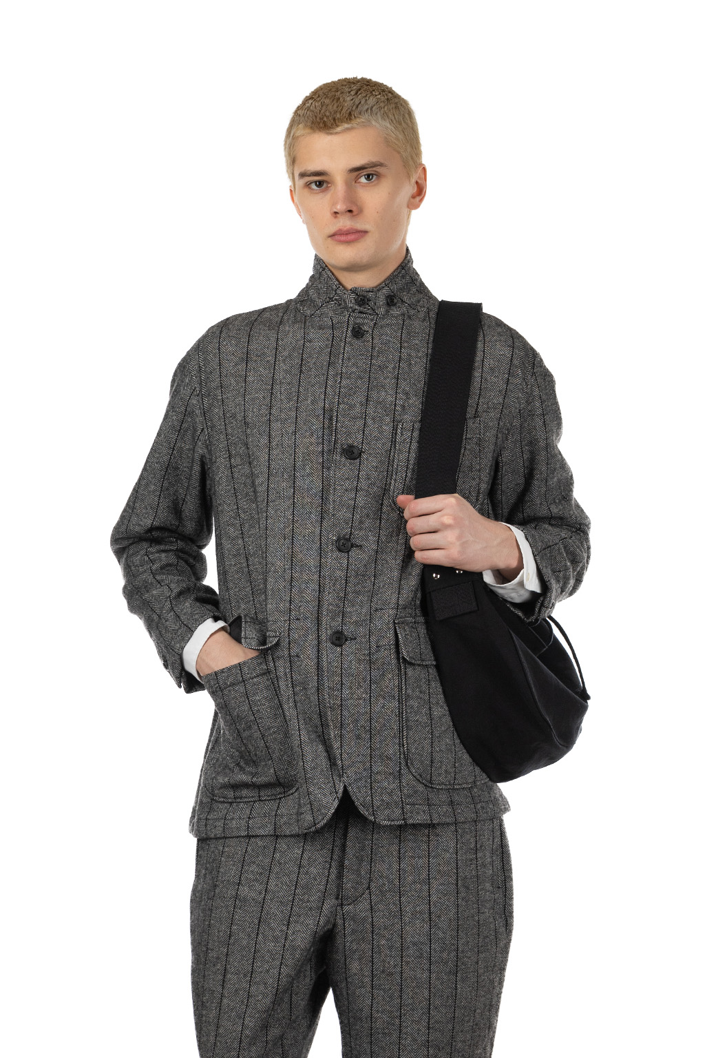 Engineered Garments - Loiter Jacket - Dk.Grey Wool Striped HB