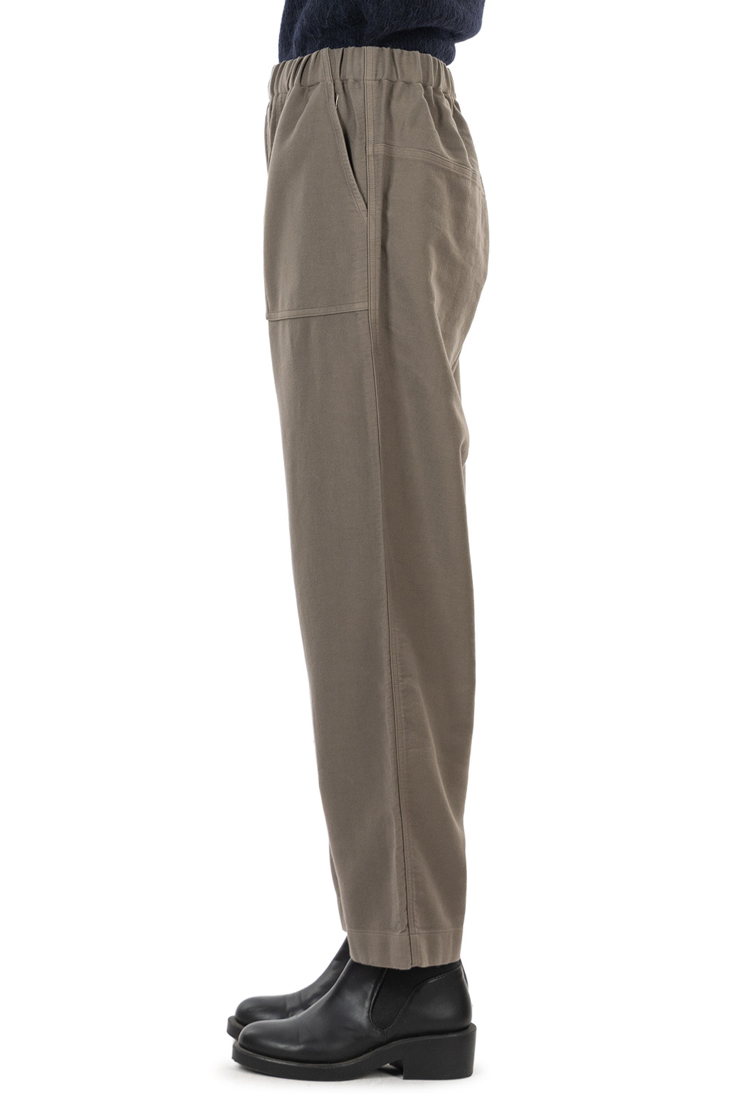 Evam Eva - Brushed Cotton Wide Pants - Winter Leaf