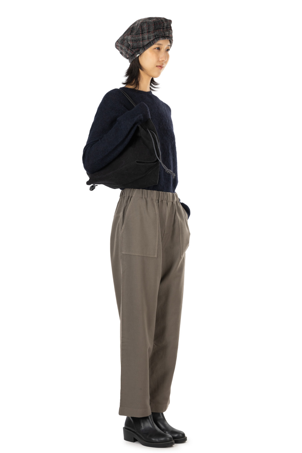 Evam Eva - Brushed Cotton Wide Pants - Winter Leaf