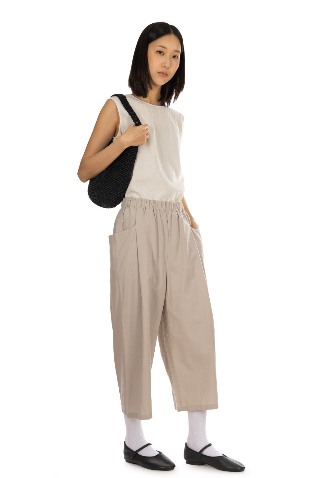 Evam Eva - Cotton Culotte Pants - Greige