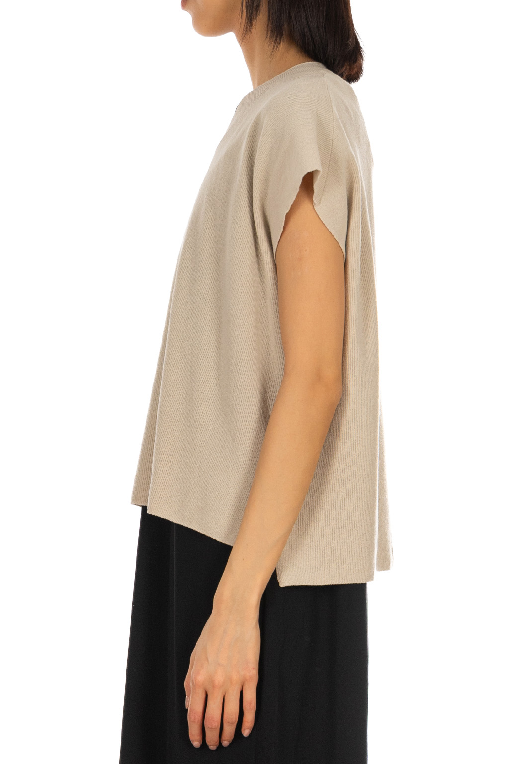 Evam Eva - Cotton V-Neck Vest - Ecru