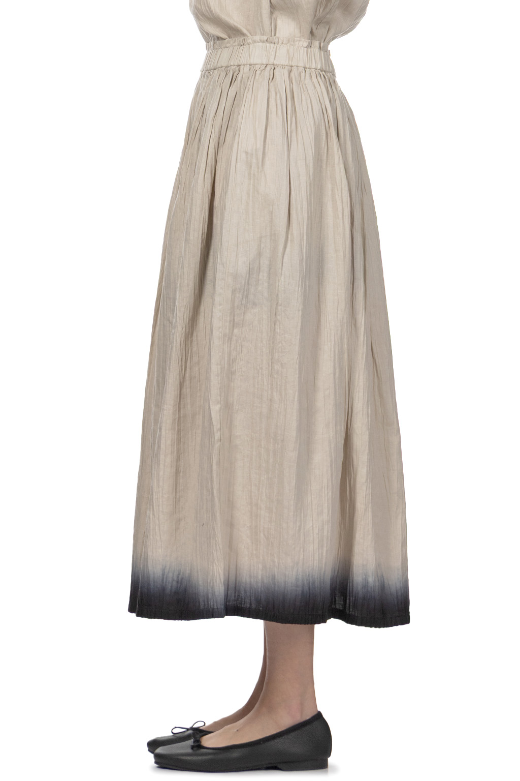 Evam Eva - Iinen Gradation Skirt - Smoke White