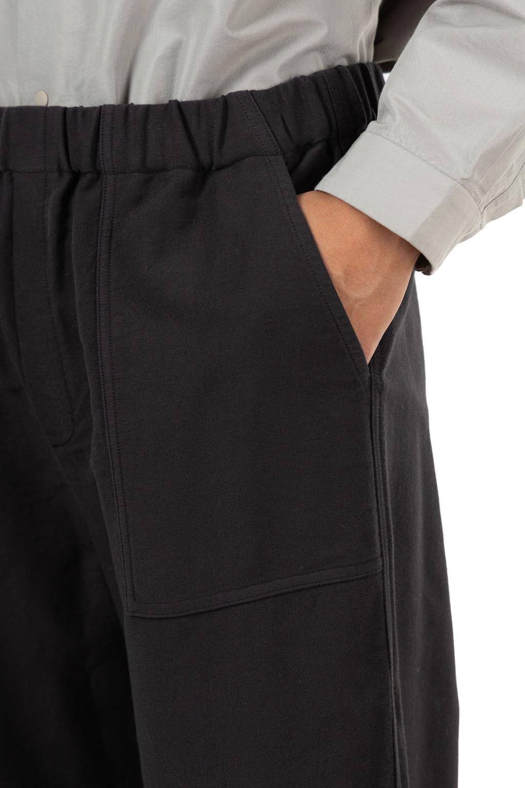 Evam Eva - Men's Brushed Cotton Wide Pants - Sumi