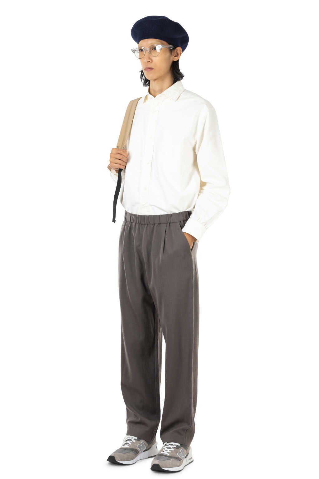 Evam Eva - Men's Wool Wide Pants - Winter Leaf