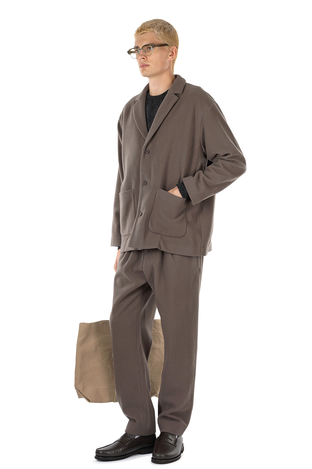 Evam Eva - Unisex Wool Tuck Pants - Winter Leaf