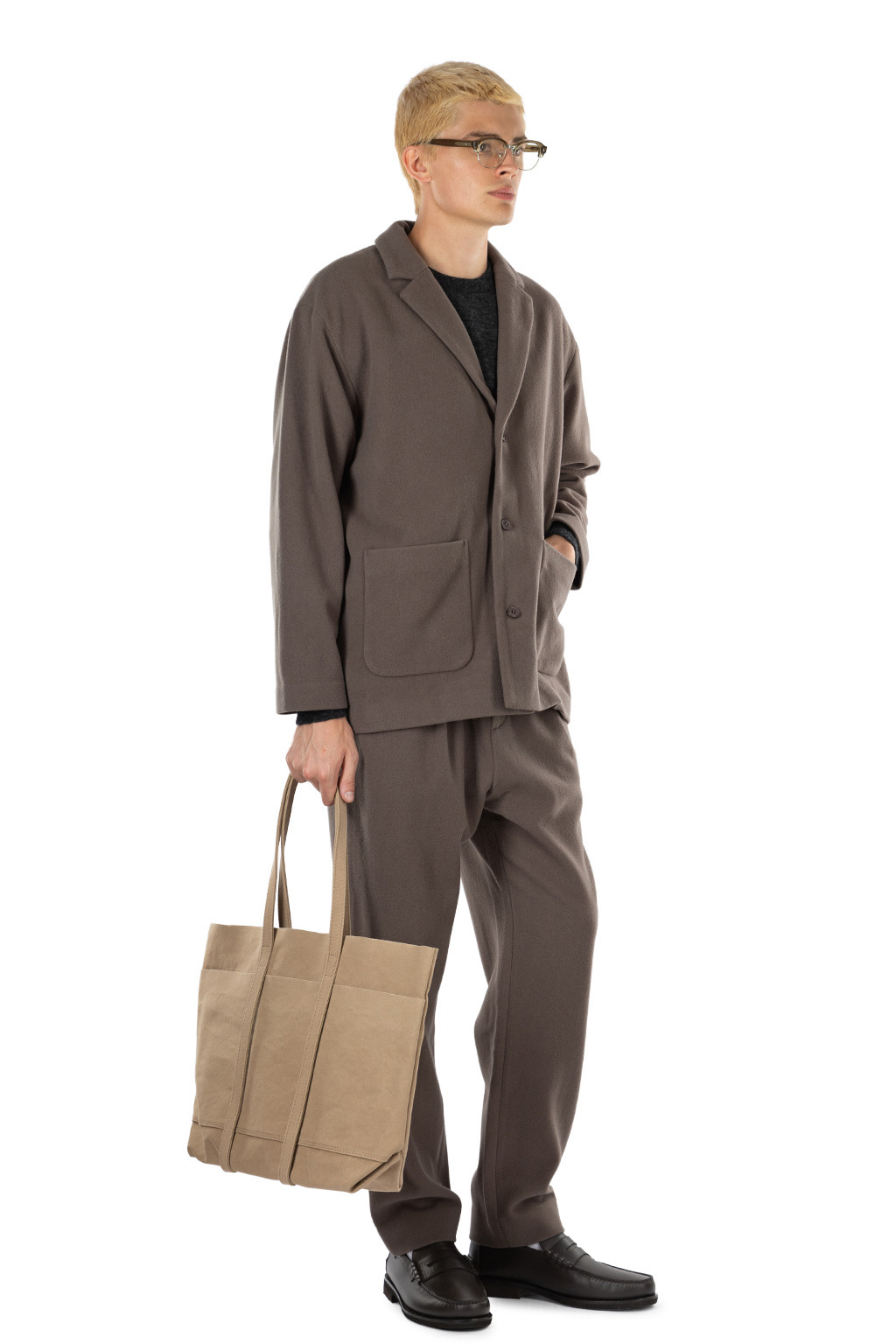Evam Eva - Unisex Wool Tuck Pants - Winter Leaf